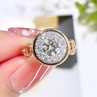 the elara chain link halo lab diamond ring 14k18k gold (1)