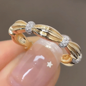 the liora twisted knot lab diamond band 14k18k gold & pave diamond accents (1)