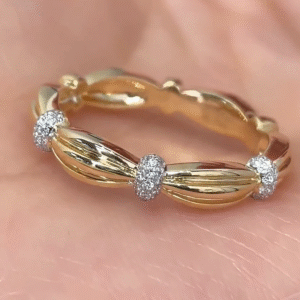 the liora twisted knot lab diamond band 14k18k gold & pave diamond accents (2)